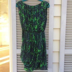 Alice + Olivia Silk Dress Black and Green Size 6